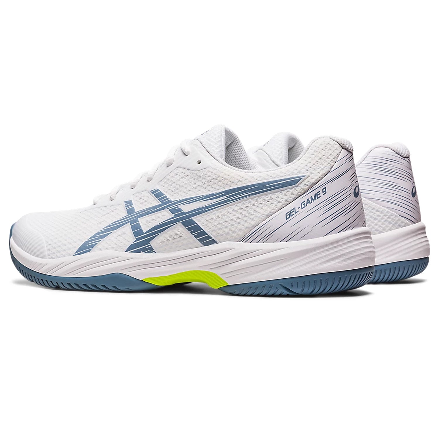 Asics GEL-GAME 9 Men's Tennis Shoes, White/Steel Blue - Best Price online Prokicksports.com