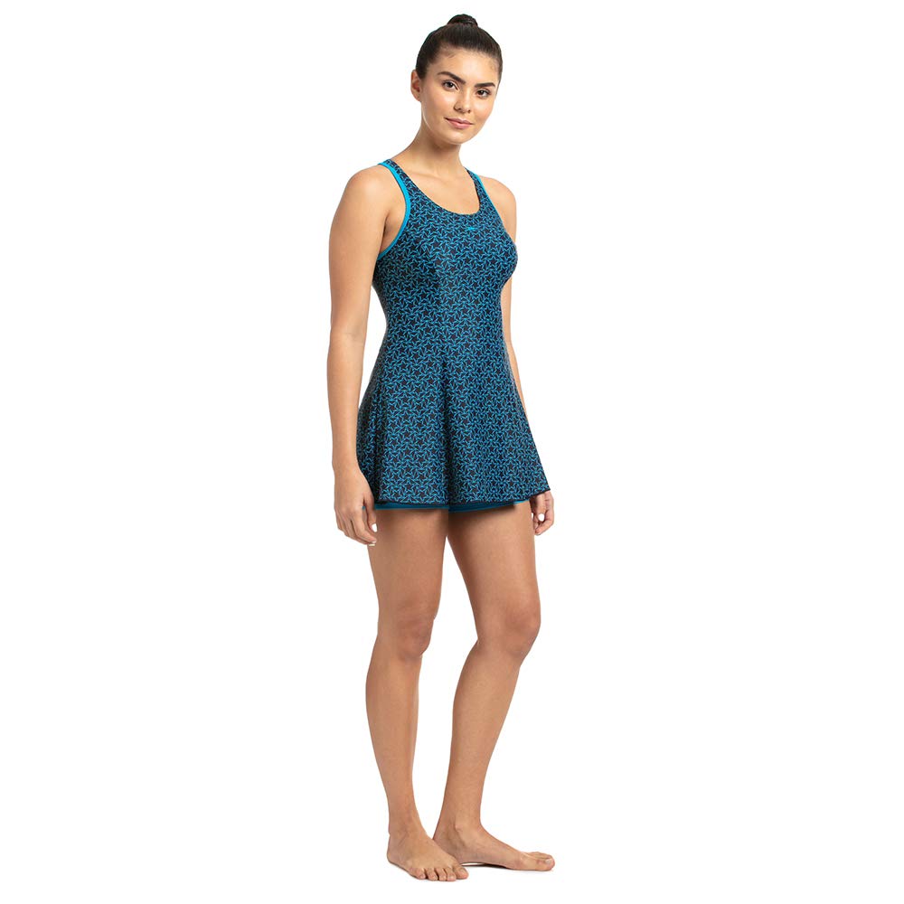 Speedo Allover Swimdress for Women (Color: True Navy/Pool) - Best Price online Prokicksports.com