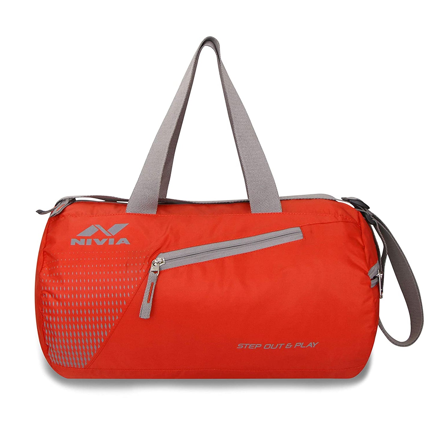 Nivia Deflate Polyester Round Gym Bag, Red/Grey - Best Price online Prokicksports.com