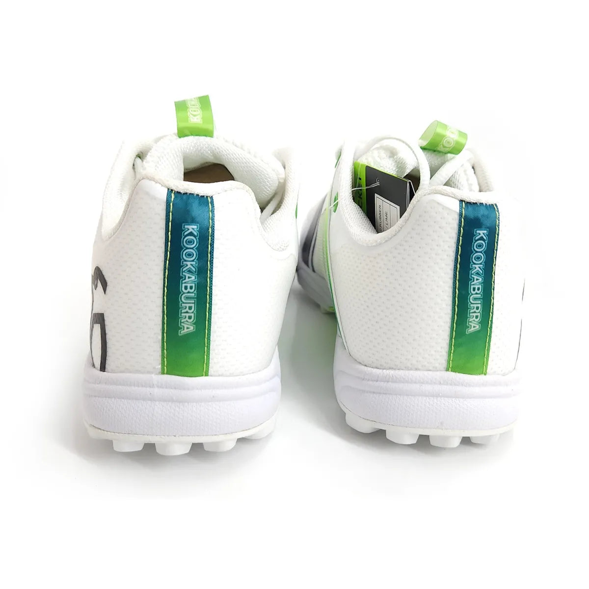 Kookaburra Pro 2.0 Rubber Cricket Shoe, White/Lime - Best Price online Prokicksports.com