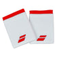 Babolat Logo Jumbo WristBand, White/Tamato Red - Best Price online Prokicksports.com