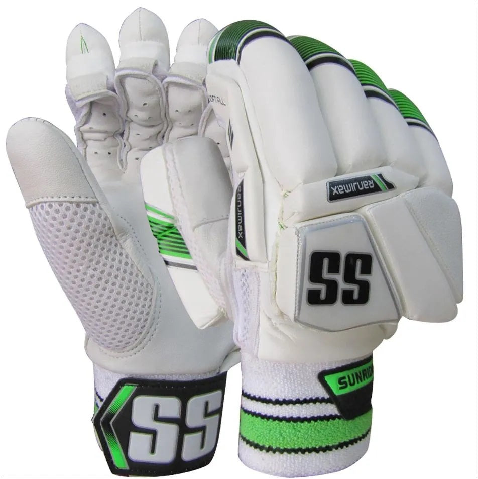 SS Ranjimax RH Batting Gloves, White/Green