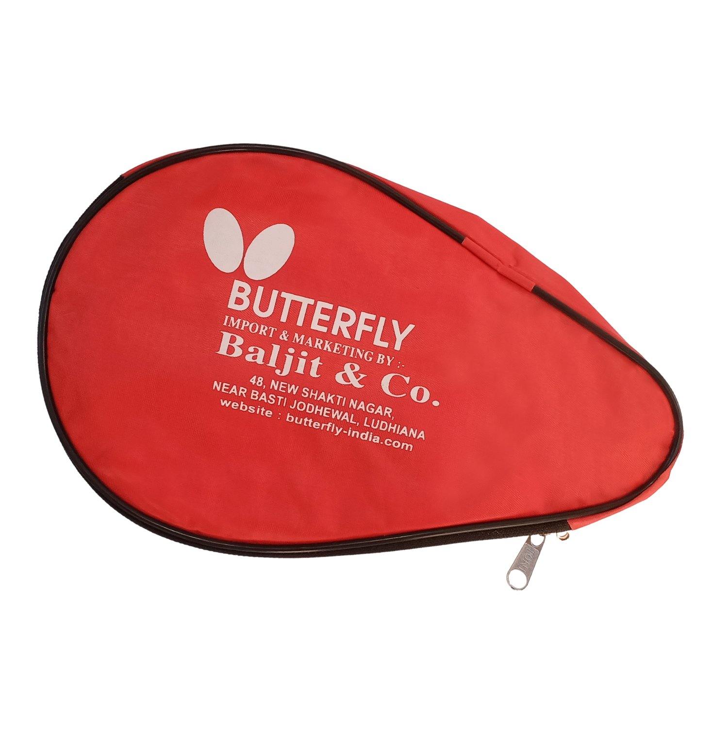 Butterfly Table Tennis Bat Cover - Red (Single) - Best Price online Prokicksports.com