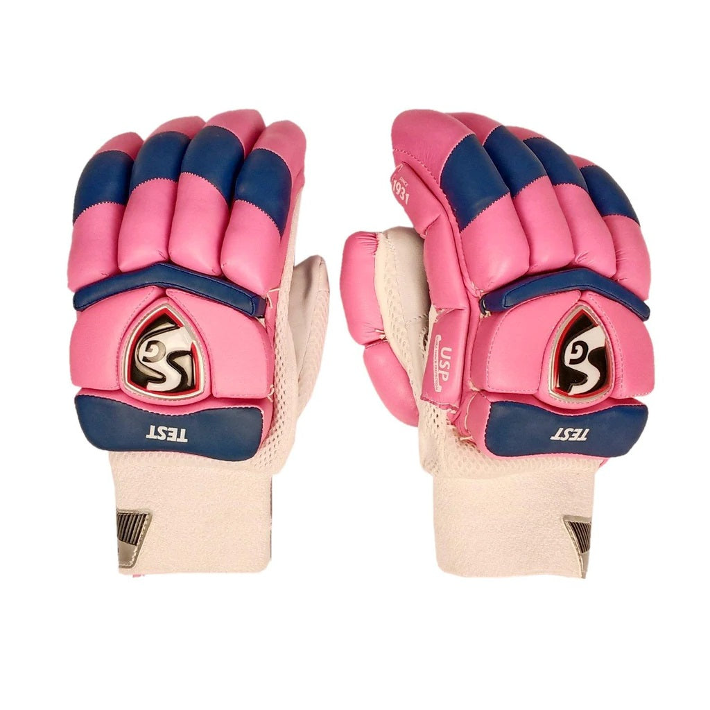 SG Test RR Batting Gloves - Left Hand, Pink/Blue - Best Price online Prokicksports.com