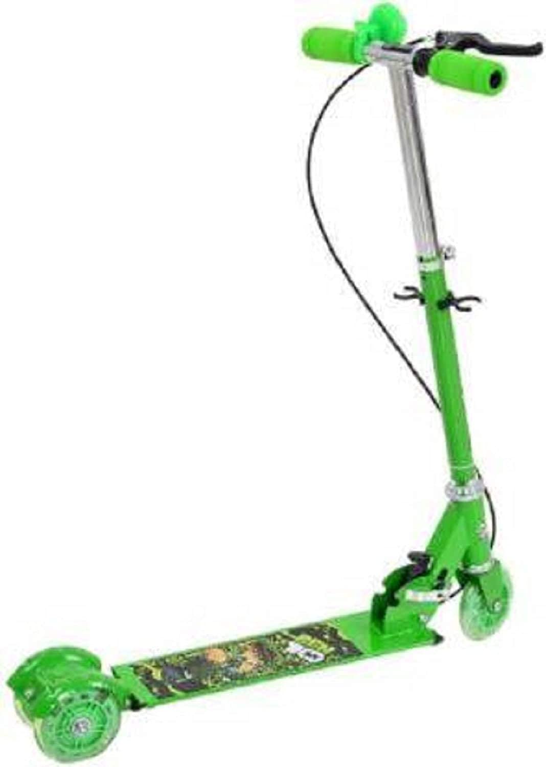 Prokick 3 Wheeler Scooter for Kids of 3 to 14 Years Age, Adjustable Height, Foldable, Green - Best Price online Prokicksports.com