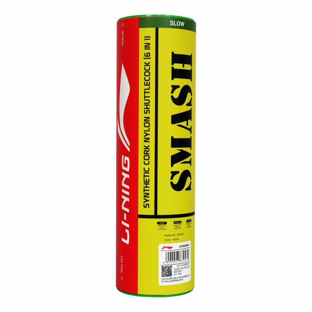 Li-Ning Smash Nylon Shuttlecock, Slow - Yellow - Best Price online Prokicksports.com