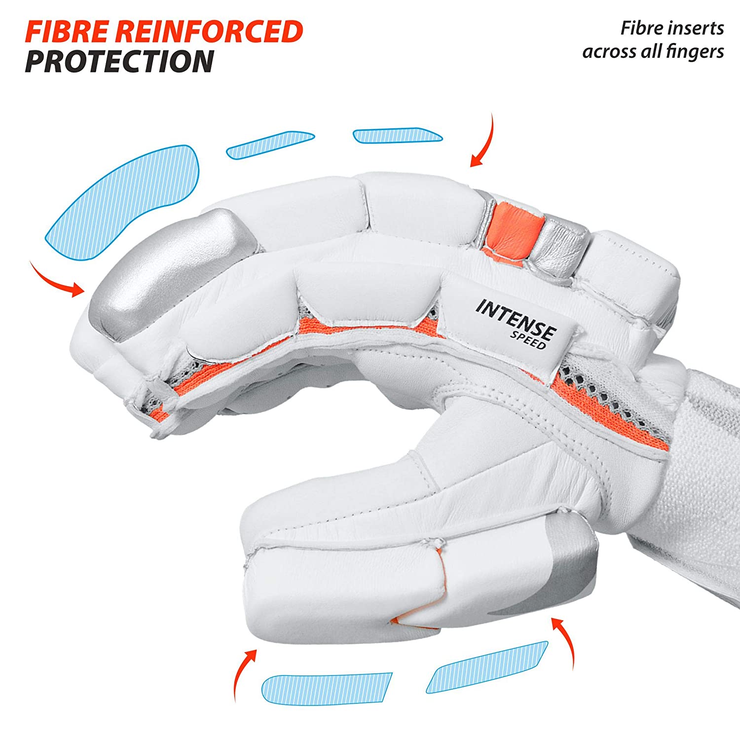 DSC Intense Speed RH Batting Gloves , White - Best Price online Prokicksports.com