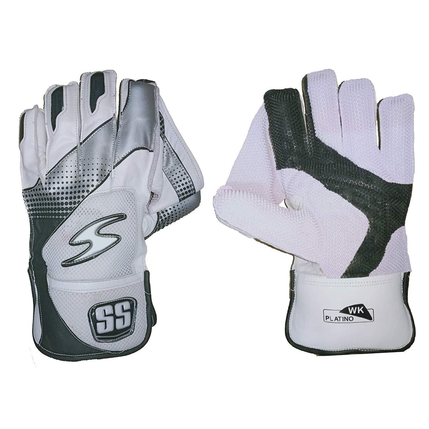 SS Platino Wicket Keeping Gloves , White/Black - Best Price online Prokicksports.com