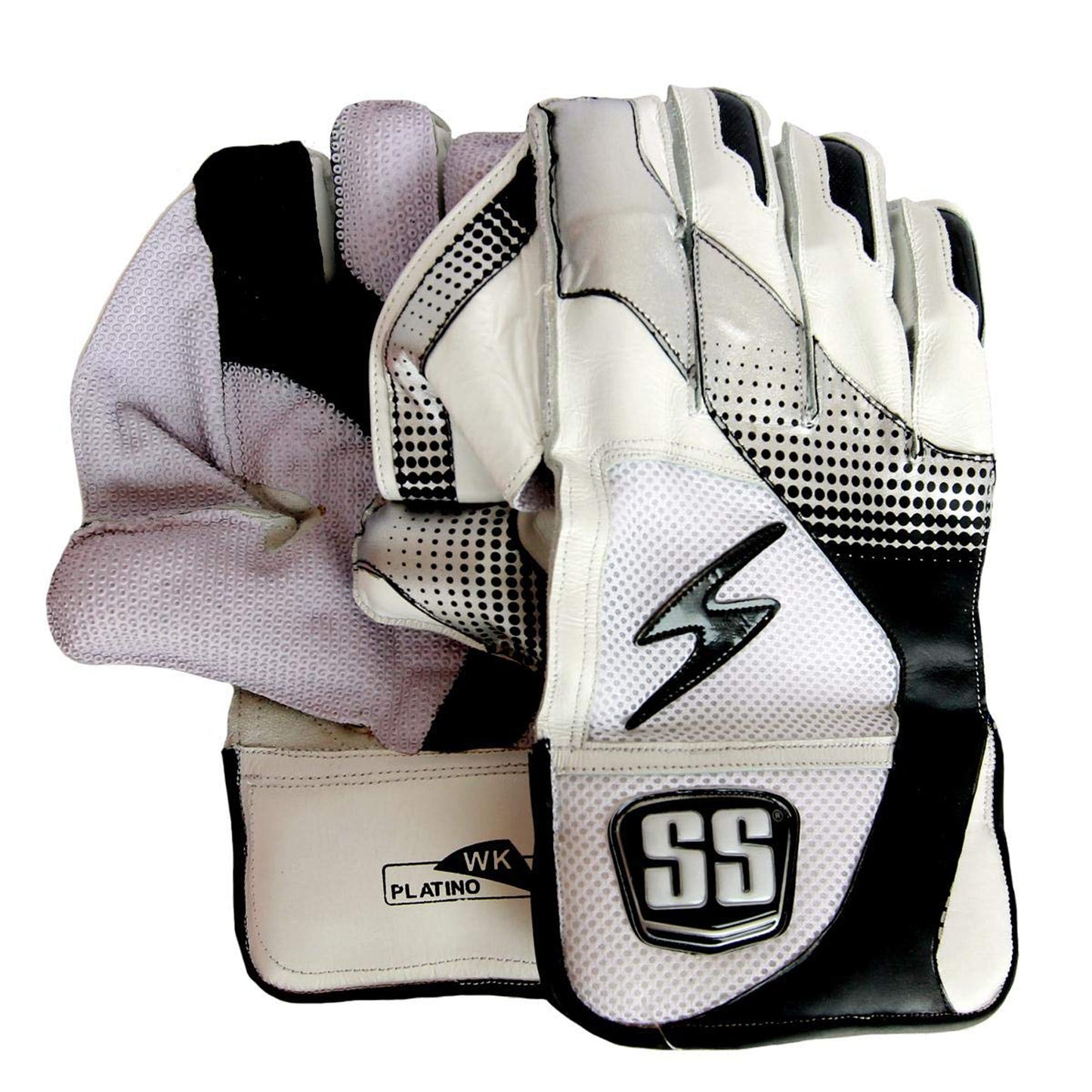 SS Platino Wicket Keeping Gloves , White/Black - Best Price online Prokicksports.com