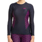 Speedo Boomstar Allover Long Sleeve Sun Top for Women (Color: True Navy/Electric Pink) - Best Price online Prokicksports.com