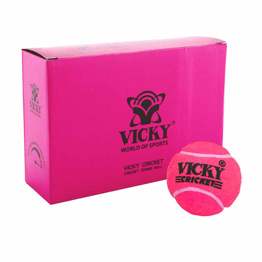 Vicky High Performance Cricket Tennis Ball, Pink (Pack of 6) - Best Price online Prokicksports.com