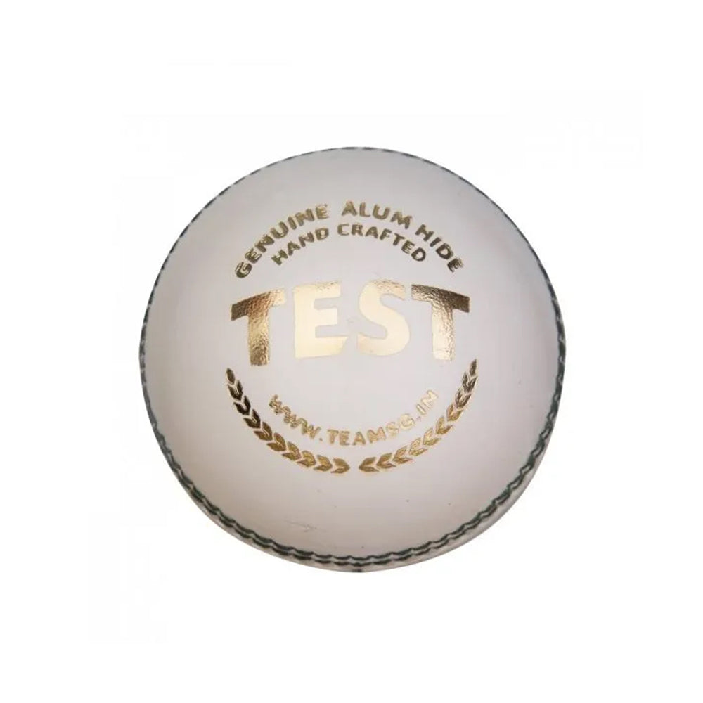 SG Test White Four- Piece Cricket Leather Ball, 1PC - Best Price online Prokicksports.com