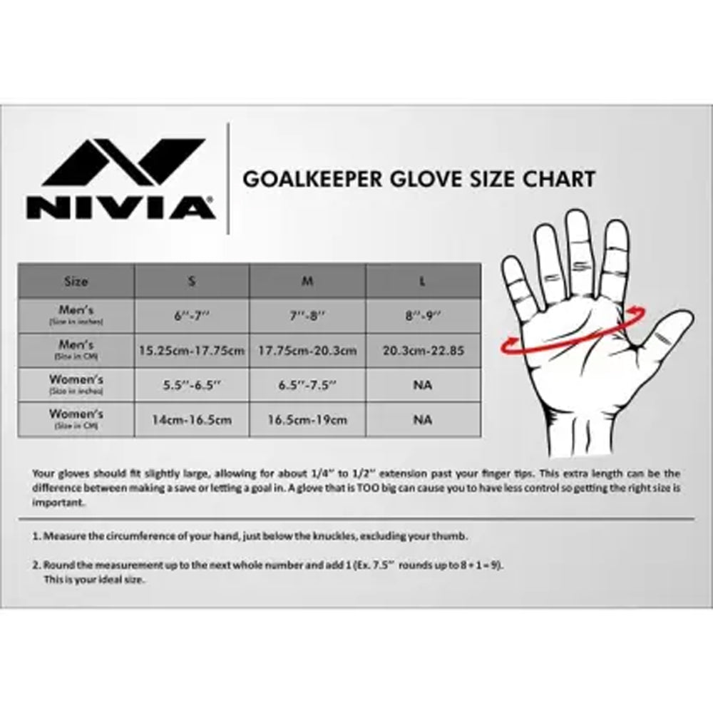 Nivia Torrido Football Goalkeeper Gloves, Medium - White/Grey - Best Price online Prokicksports.com