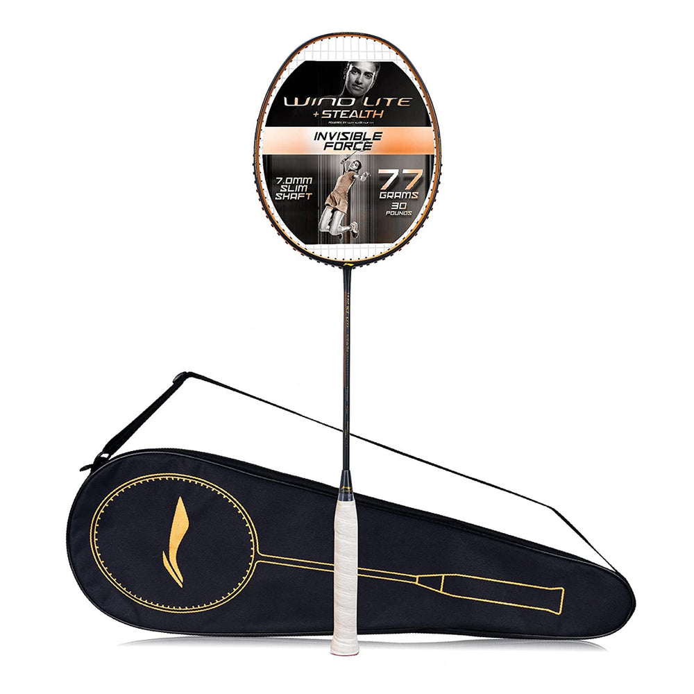 Li-Ning Wind Lite Stealth Strung Badminton Racket - 77 Grams - Best Price online Prokicksports.com