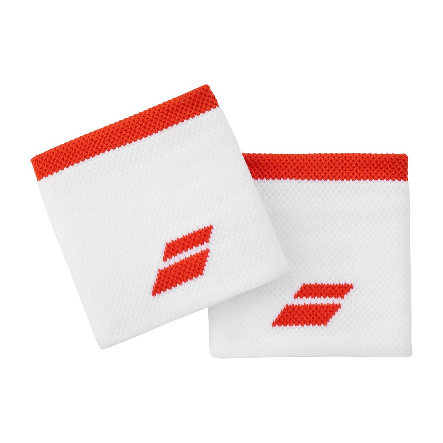 Babolat 182915 Logo Wrist Band - White/Fiesta Red - Best Price online Prokicksports.com