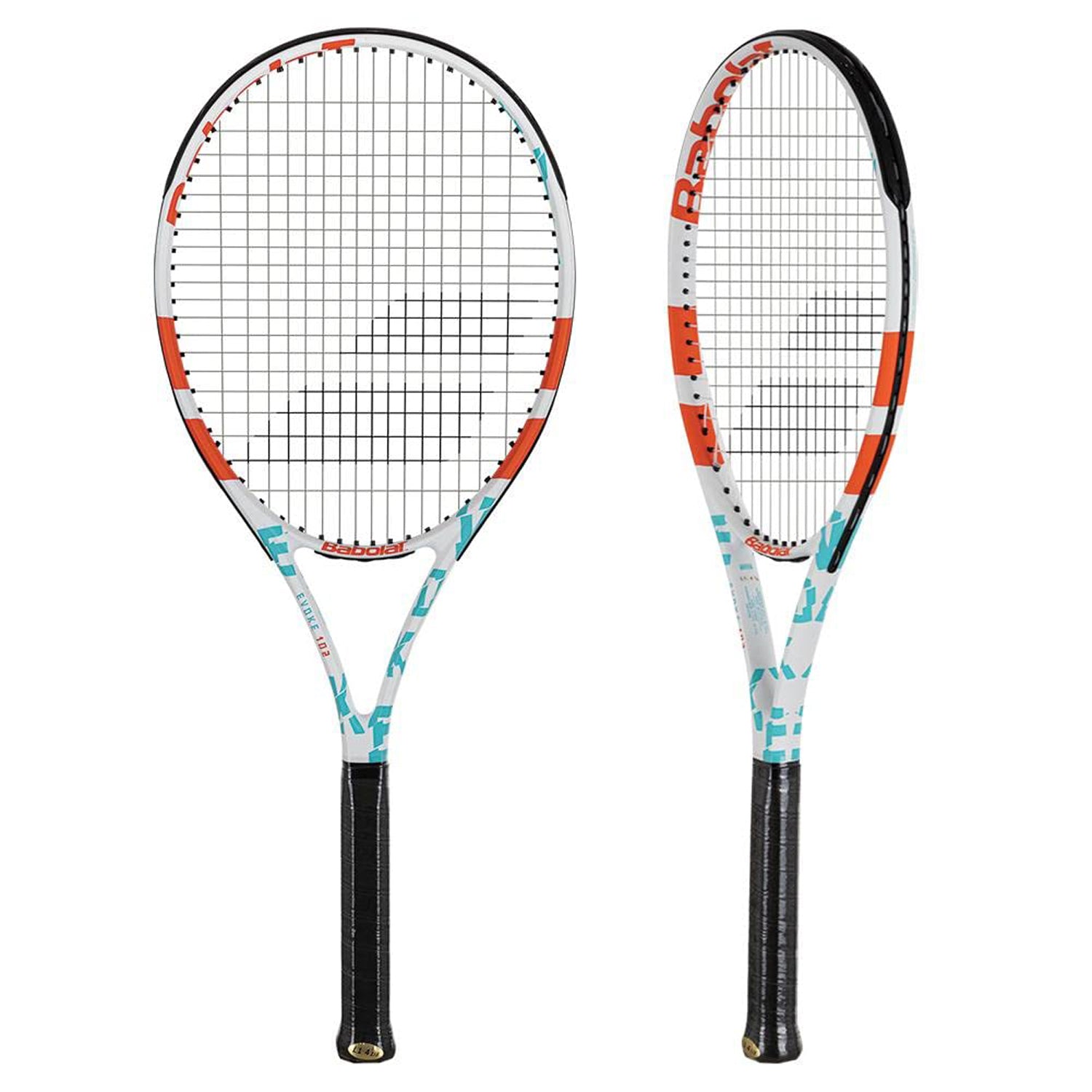 Babolat 1211225 Evoke 102 Strung Tennis Racquet 4 3 8 White Blue